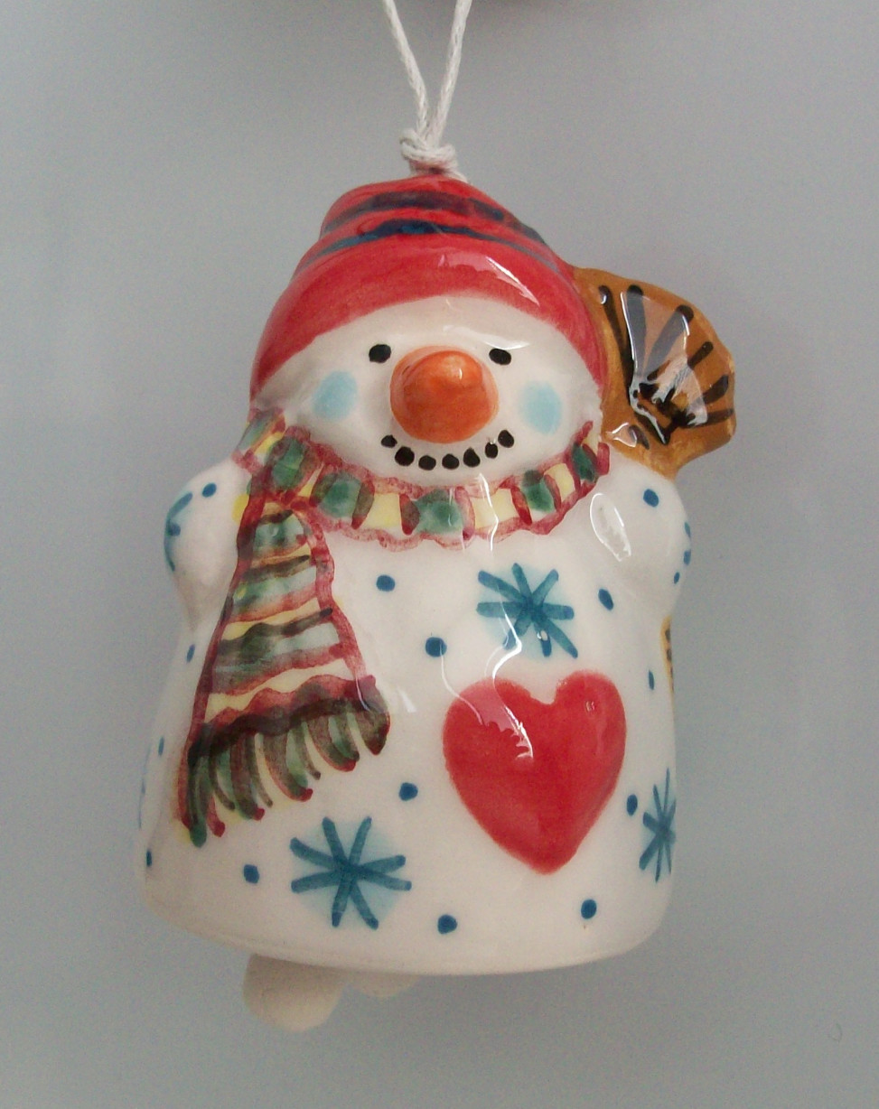 Christmas souvenir Snowman with a warm heart
