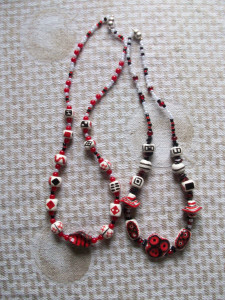 Jewelry: Two Necklaces red and black